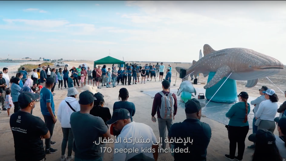 Volunteers from Miral and Yas SeaWorld Research & Rescue cleaning up Yas North Beach