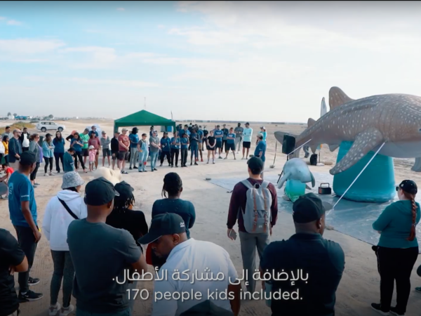Volunteers from Miral and Yas SeaWorld Research & Rescue cleaning up Yas North Beach