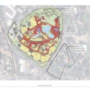 Aerial site plan of the Sacramento Zoo in William Land Park with dashed outlines marking areas of proposed expansion to the north and east